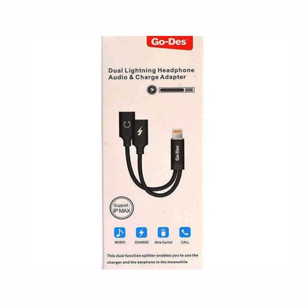 Go-Des Dual Lightning Headphone Audio & Charge Adapter Model No. GD-UC11