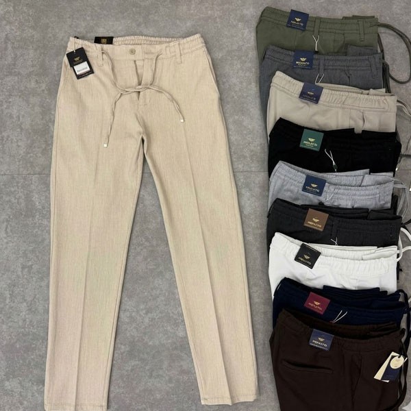 Renato Premium Tailored Trousers with a Hybrid Drawstring & Button-Waist Design