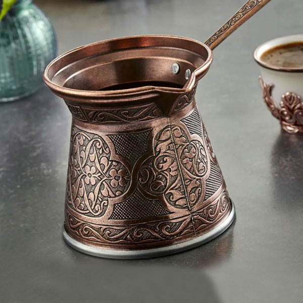 Turkish Copper Kettle Full Covered with Amazing Handmade Designs - Big