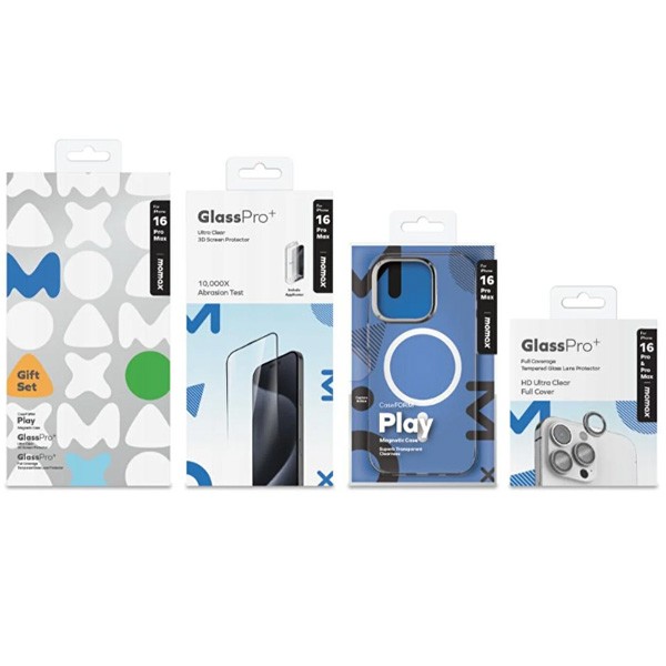 Momax Bundle Gift Set MX Case with 3D Screen Protector with Lens Protector iPhone 16 Pro Max