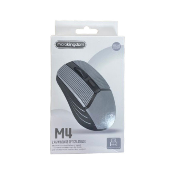 Microkingdom 2.4GHz Wireless Mouse, Gray-Black Color, Model No. M4