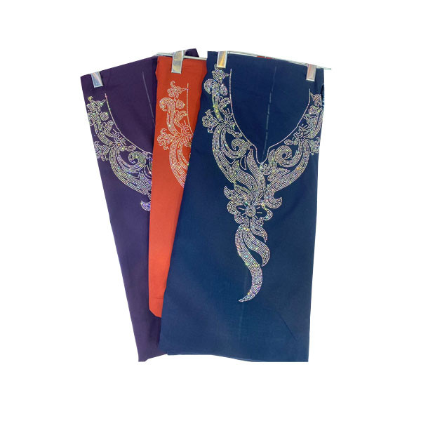 Luxury Single Colored Kashmir Fabric, with Amazing Strass Designs Ideal for Special Occasions, 2,25m long (in 7 colors)