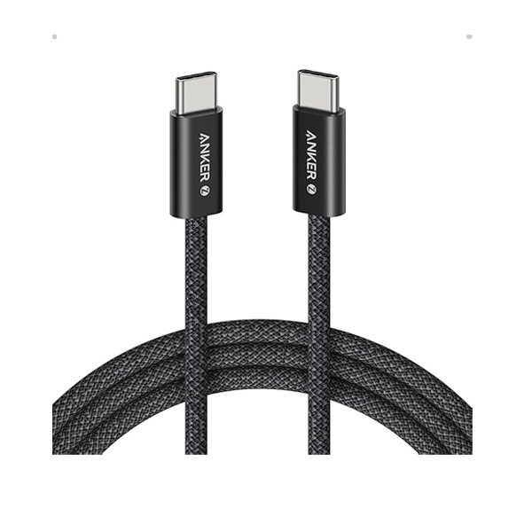 Anker Zolo Type-C to Typ-C Cable 6ft 240W Braided & Dirt-Free, Black Color, Model No. A8060H12