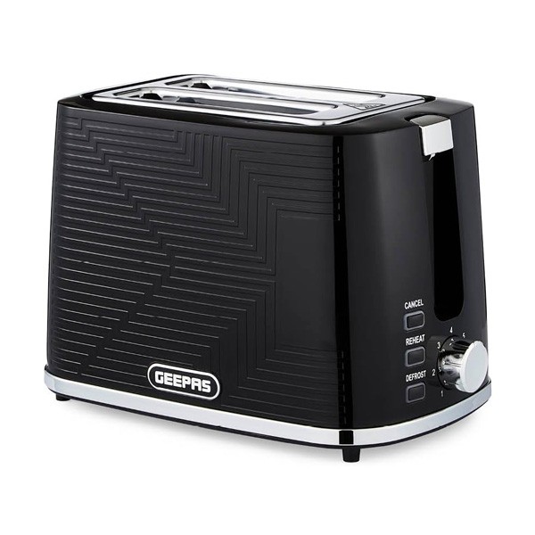 Geepas 2 Slice Toaster, 7 Browning Levels Cancel Defrost Reheat, for Thin Small Bread Slice, Model No. GBT36554UK-BK