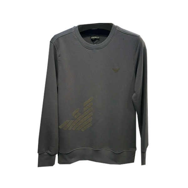 Emporio Armani Casual Fit Winter Blouse for Men with Big Emporio Armani Logo Graphic Print in the Right Bottom Side, in 2 Colors (Gray & Dark Gray)