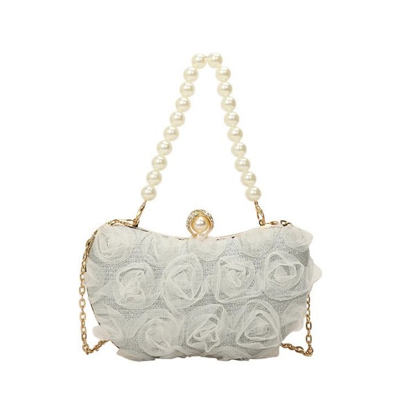 ZHQ Mini Pearl Handle Clutch Hand Ladies Bags for Special Occasions, in Various Colors & Designs