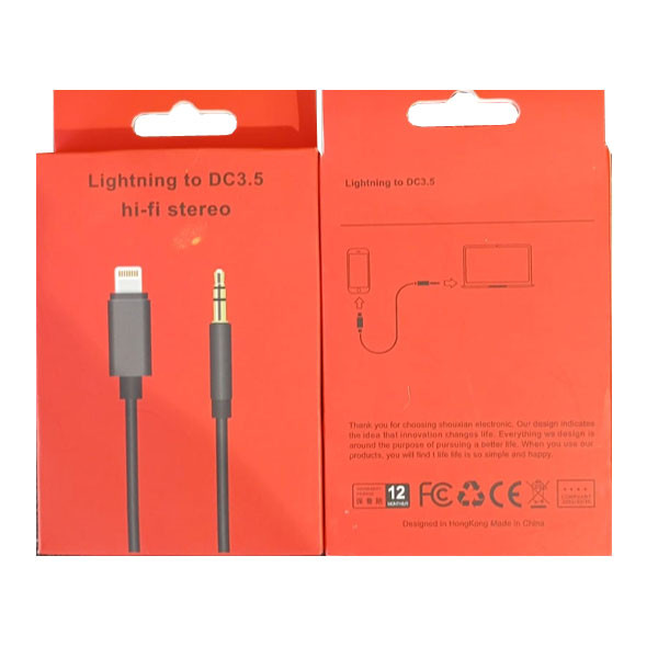 OEM Lightning to DC3.5 Hi-Fi Stereo Cable, Black Color