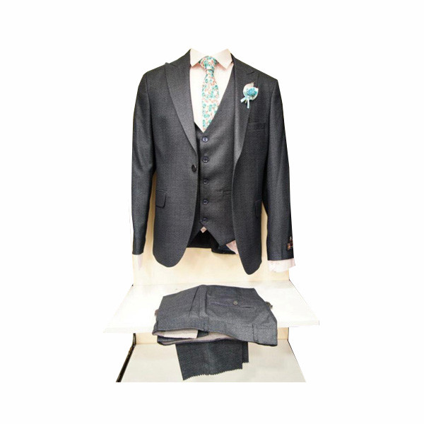 Set of Dark Gray Color Suit Jacket & Trouser for Official Occasions - for Men
