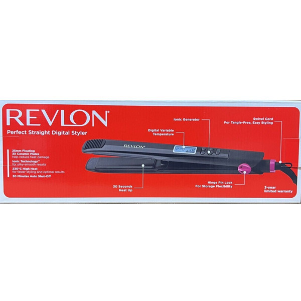 Revlon Perfect Straight Heat 230° Digital Hair Straightener Model No. RVST2165UK