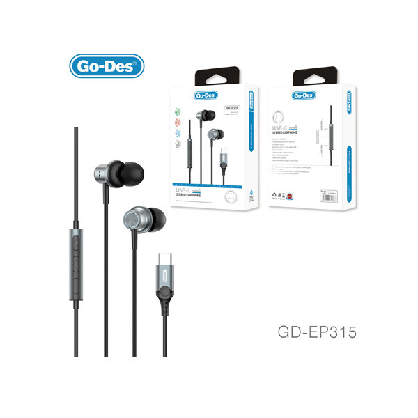 Go-Des Wire Stereo Metal Wired Music Earphone Gaming Headphones In-Ear Earphones