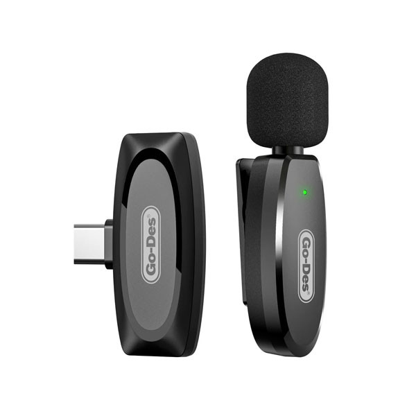 Go-Des Professional Wireless Lapel Microphone, Black Color, Model No. GD-WS301