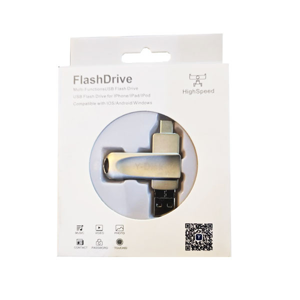 Y-Disk USB Flash Drive for iPhone 12/11/XS/XR/X/8 Plus/7/6s/5,Durable Metal 2 in 1 Photo Stick, USB 3.0 External Storage, Memory Stick for iPad/PC (256GB)