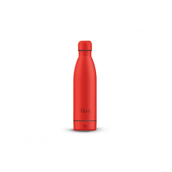 Goui Wireless Charging & Innovative Smarter Bottle Solution, 420ml, 6000MAh, 5W, Cherry Red Color, Model No. G-BOT-RK