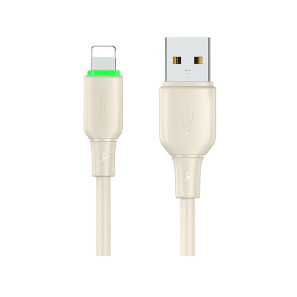 Mcdodo Lightning Data Cable with LED Light 1.2m, Beige Color, Model No. CA-4740