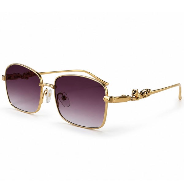 Jaguar Fashion Metal Plated Detail Small Square Sunglasses